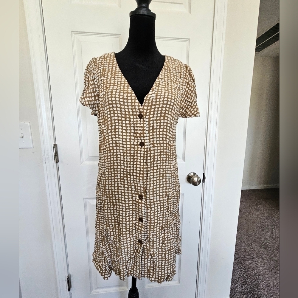 Rip Curl Paradise Cove Spot Dress Gold size medium